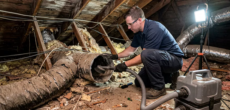 Storm-Damaged Attic Duct Cleaning in College Park