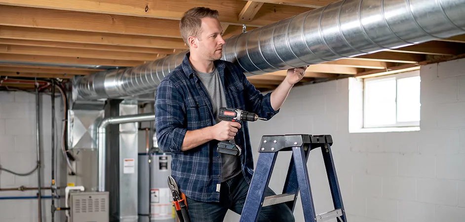 Exposed Spiral Ductwork in College Park